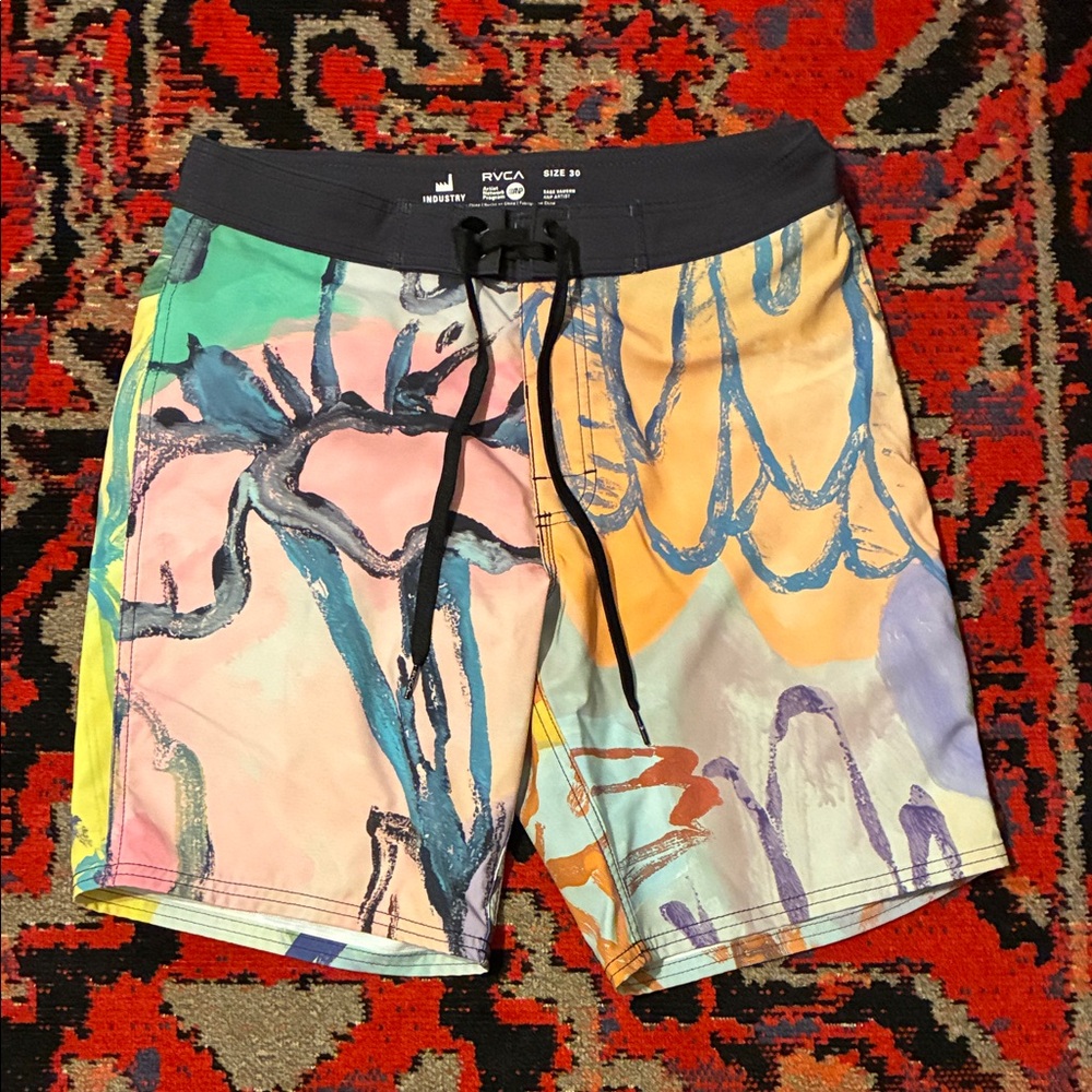 RVCA  ANP Artist Network Program - Sage Vaughn Abstract Floral Boardshorts 30